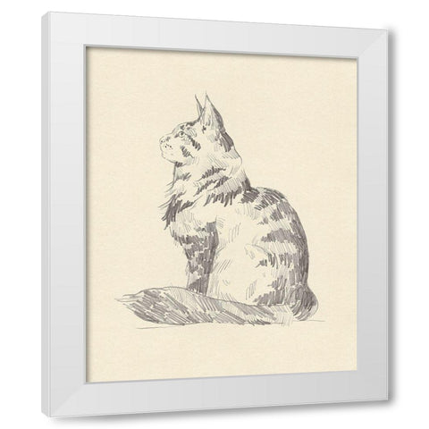 House Cat II White Modern Wood Framed Art Print by Green, Jacob
