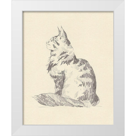 House Cat II White Modern Wood Framed Art Print by Green, Jacob