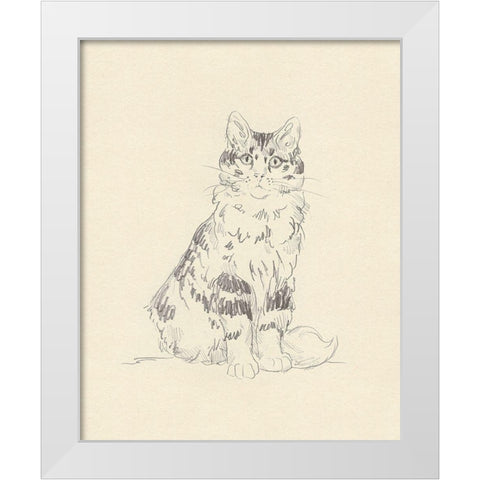 House Cat III White Modern Wood Framed Art Print by Green, Jacob