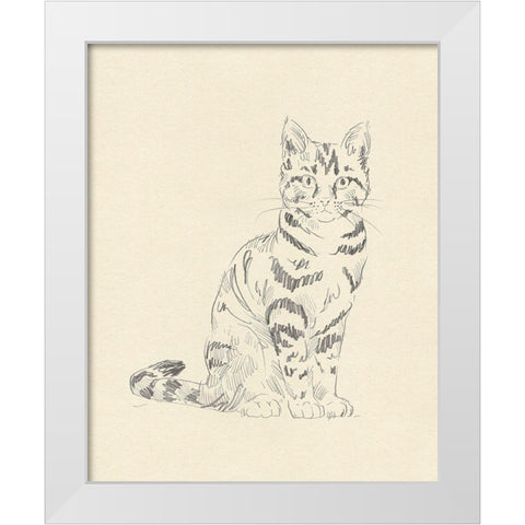 House Cat IV White Modern Wood Framed Art Print by Green, Jacob