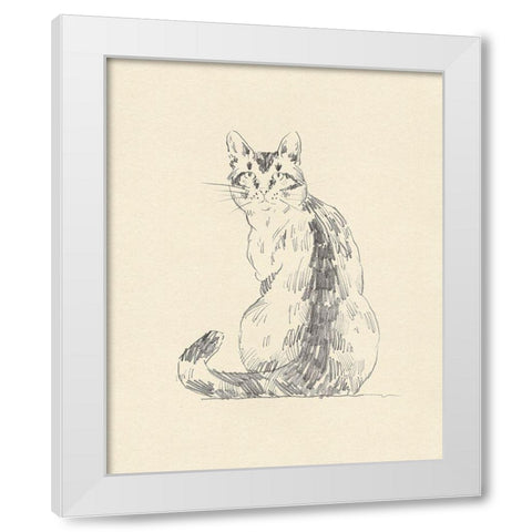 House Cat V White Modern Wood Framed Art Print by Green, Jacob