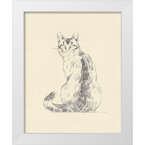House Cat V White Modern Wood Framed Art Print by Green, Jacob