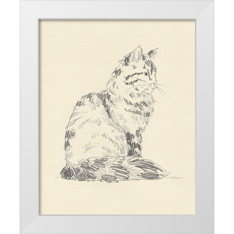 House Cat VI White Modern Wood Framed Art Print by Green, Jacob