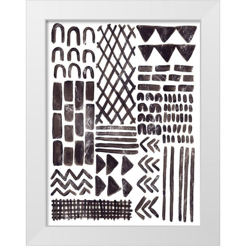 Ink Signals II White Modern Wood Framed Art Print by Vess, June Erica