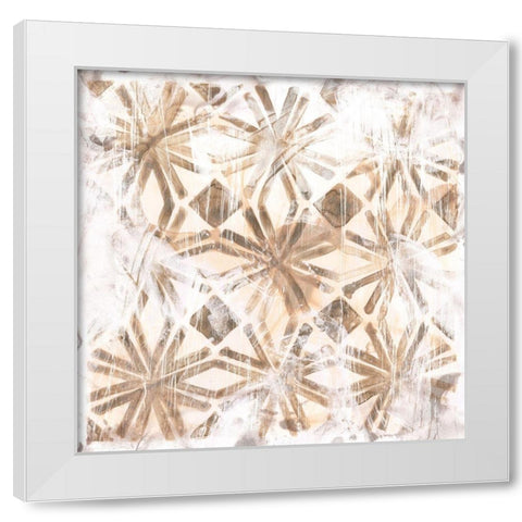 Antique Umber Tile I White Modern Wood Framed Art Print by Vess, June Erica
