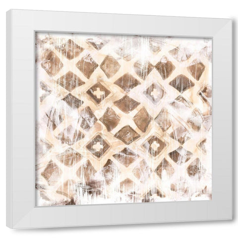Antique Umber Tile III White Modern Wood Framed Art Print by Vess, June Erica