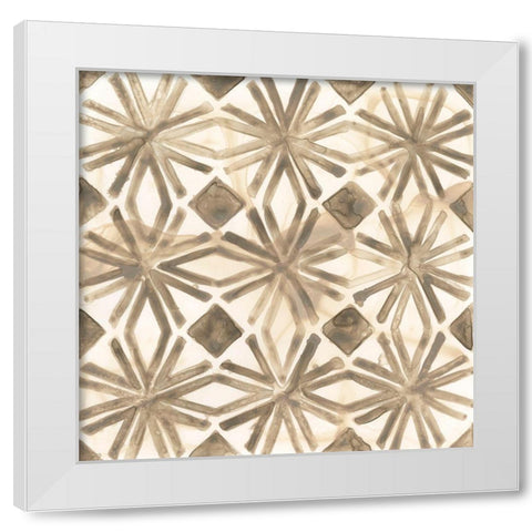 Umber Tile I White Modern Wood Framed Art Print by Vess, June Erica