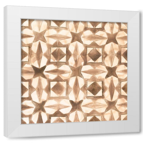 Umber Tile II White Modern Wood Framed Art Print by Vess, June Erica