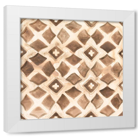 Umber Tile III White Modern Wood Framed Art Print by Vess, June Erica