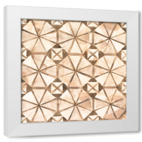 Umber Tile IV White Modern Wood Framed Art Print by Vess, June Erica