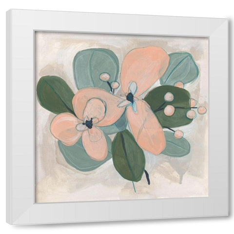 Posey Impasto I White Modern Wood Framed Art Print by Vess, June Erica