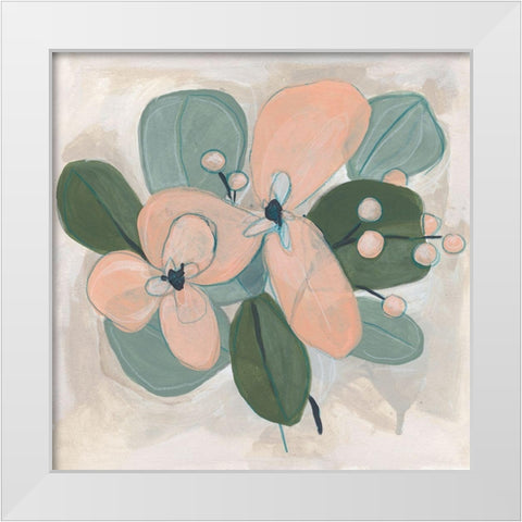 Posey Impasto I White Modern Wood Framed Art Print by Vess, June Erica