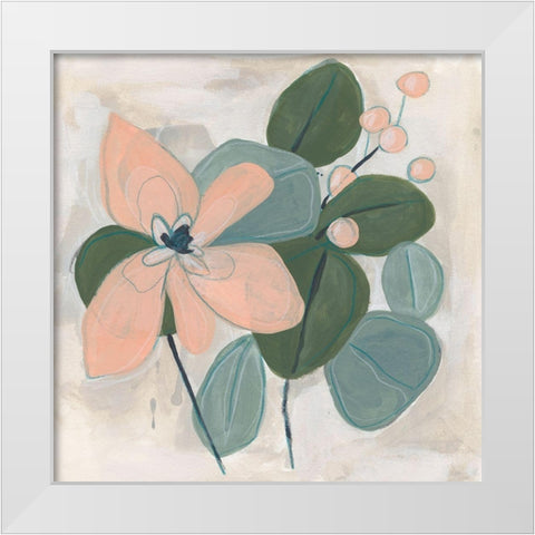 Posey Impasto II White Modern Wood Framed Art Print by Vess, June Erica