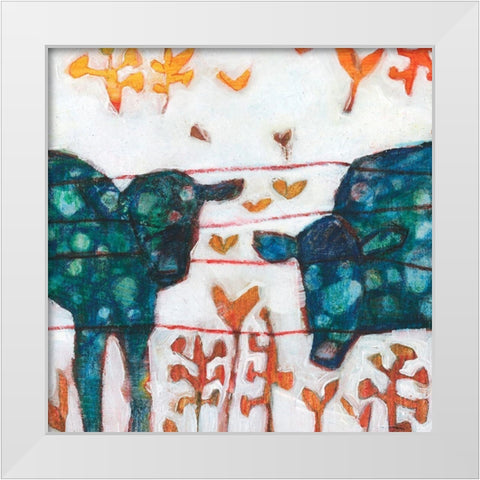 Moona V White Modern Wood Framed Art Print by Jachimiec, Sue