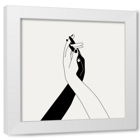 Holding You II White Modern Wood Framed Art Print by Wang, Melissa