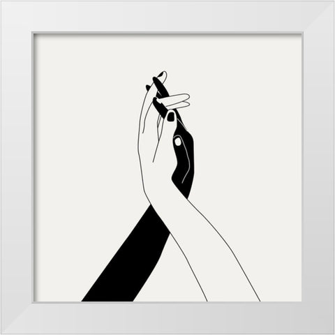 Holding You II White Modern Wood Framed Art Print by Wang, Melissa