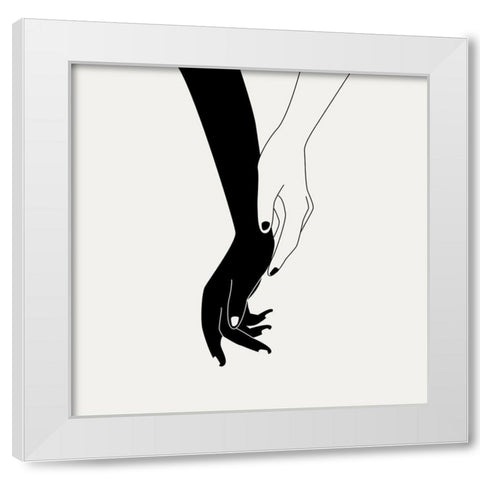 Holding You III White Modern Wood Framed Art Print by Wang, Melissa