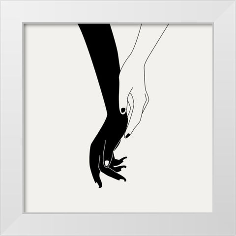 Holding You III White Modern Wood Framed Art Print by Wang, Melissa