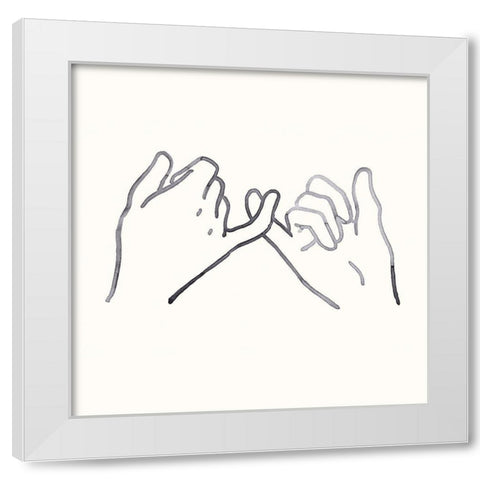 Pinky Promise II White Modern Wood Framed Art Print by Green, Jacob