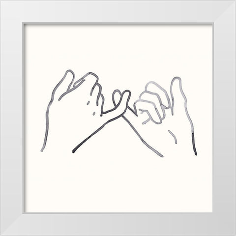 Pinky Promise II White Modern Wood Framed Art Print by Green, Jacob