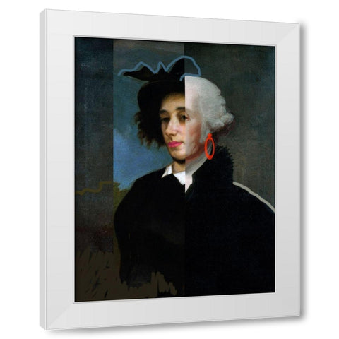 Cheeky Master George White Modern Wood Framed Art Print by Vess, June Erica