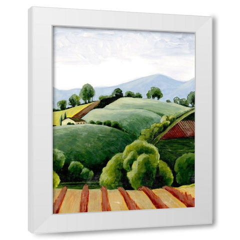 Tuscan Valley Sketch I White Modern Wood Framed Art Print by Popp, Grace