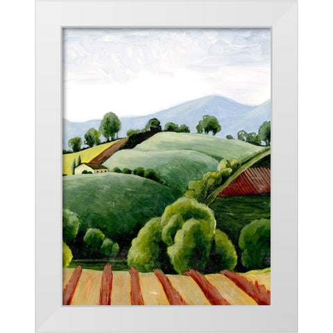 Tuscan Valley Sketch I White Modern Wood Framed Art Print by Popp, Grace