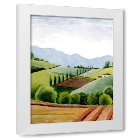 Tuscan Valley Sketch II White Modern Wood Framed Art Print by Popp, Grace