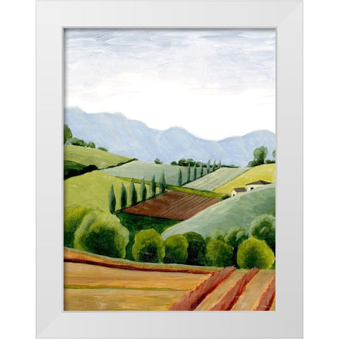 Tuscan Valley Sketch II White Modern Wood Framed Art Print by Popp, Grace