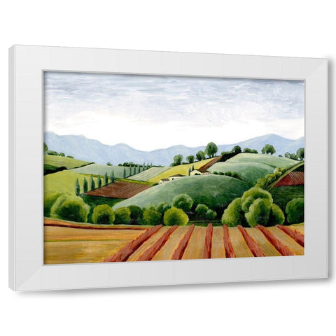 Tuscan Valley Sketch III White Modern Wood Framed Art Print by Popp, Grace