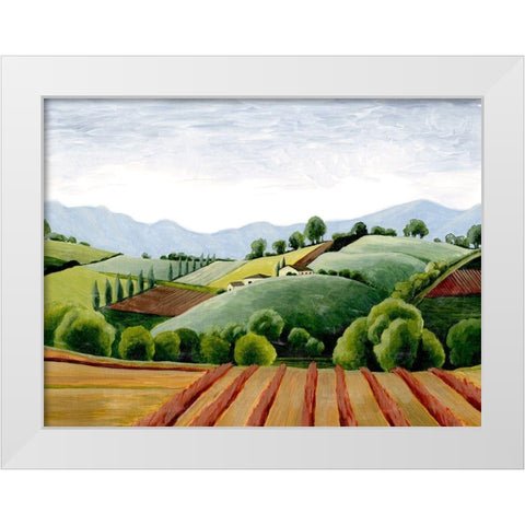 Tuscan Valley Sketch III White Modern Wood Framed Art Print by Popp, Grace