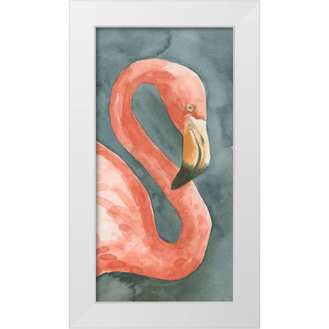 Flamingo Study I White Modern Wood Framed Art Print by Caroline, Emma