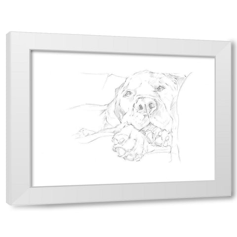 Lazy Dog I White Modern Wood Framed Art Print by Harper, Ethan