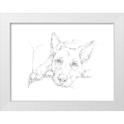 Lazy Dog IV White Modern Wood Framed Art Print by Harper, Ethan