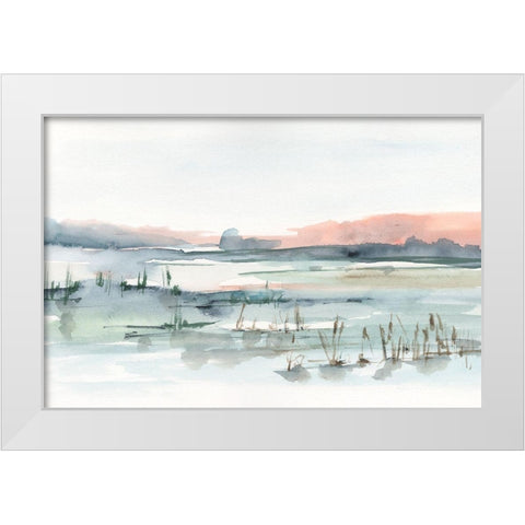 Marsh Cattails II White Modern Wood Framed Art Print by Harper, Ethan