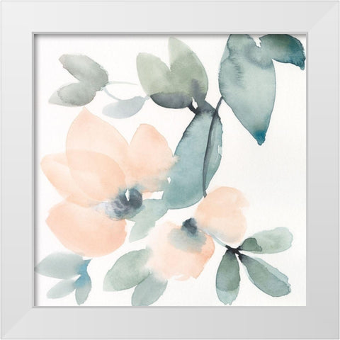 Water and Petals V White Modern Wood Framed Art Print by Goldberger, Jennifer