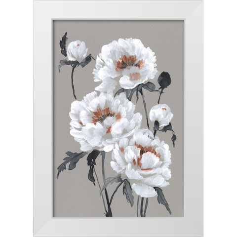 Peony Profusion I White Modern Wood Framed Art Print by Goldberger, Jennifer