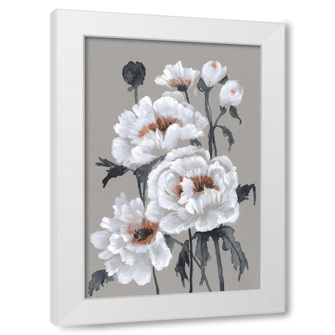 Peony Profusion II White Modern Wood Framed Art Print by Goldberger, Jennifer