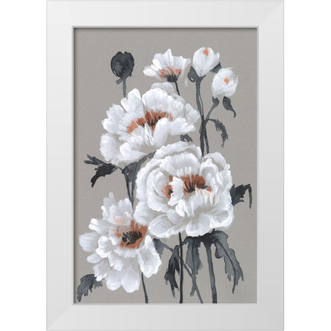 Peony Profusion II White Modern Wood Framed Art Print by Goldberger, Jennifer