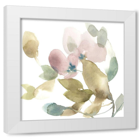 Sweet Petals and Leaves I White Modern Wood Framed Art Print by Goldberger, Jennifer