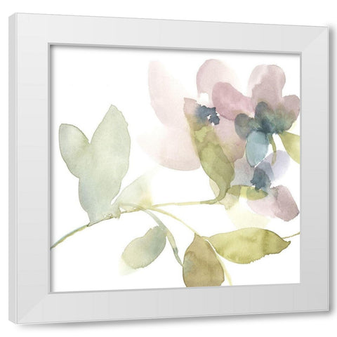 Sweet Petals and Leaves II White Modern Wood Framed Art Print by Goldberger, Jennifer