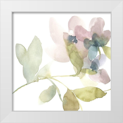 Sweet Petals and Leaves II White Modern Wood Framed Art Print by Goldberger, Jennifer