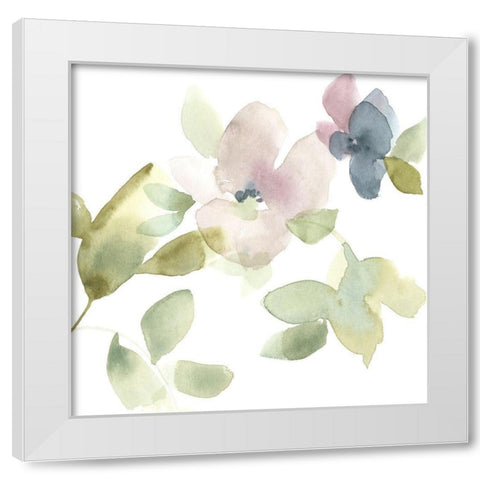 Sweet Petals and Leaves III White Modern Wood Framed Art Print by Goldberger, Jennifer