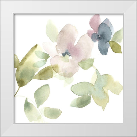 Sweet Petals and Leaves III White Modern Wood Framed Art Print by Goldberger, Jennifer