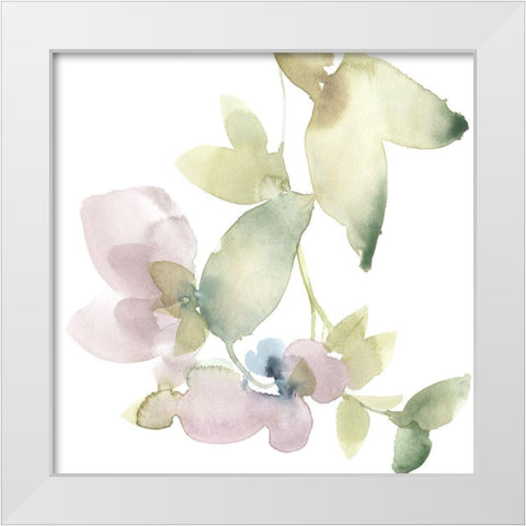 Sweet Petals and Leaves V White Modern Wood Framed Art Print by Goldberger, Jennifer