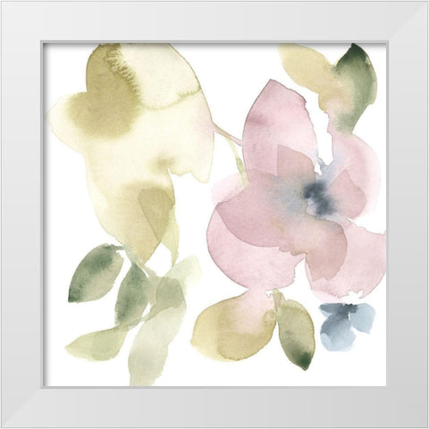 Sweet Petals and Leaves VI White Modern Wood Framed Art Print by Goldberger, Jennifer