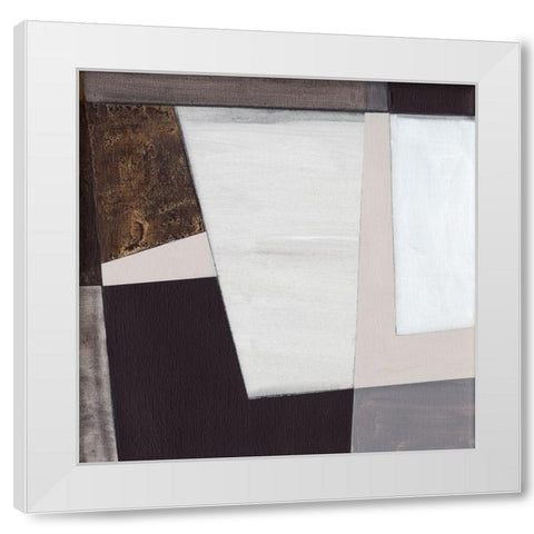 Neutral Geometrics I White Modern Wood Framed Art Print by Fuchs, Jodi