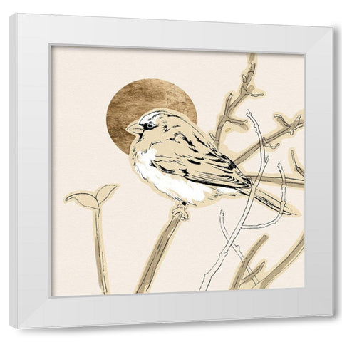 Spring Passerine II White Modern Wood Framed Art Print by Green, Jacob