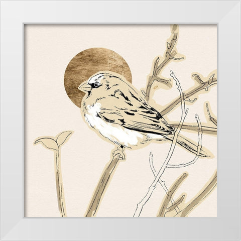 Spring Passerine II White Modern Wood Framed Art Print by Green, Jacob
