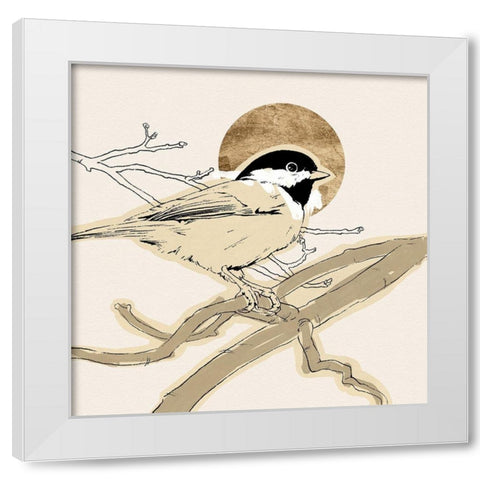 Spring Passerine III White Modern Wood Framed Art Print by Green, Jacob